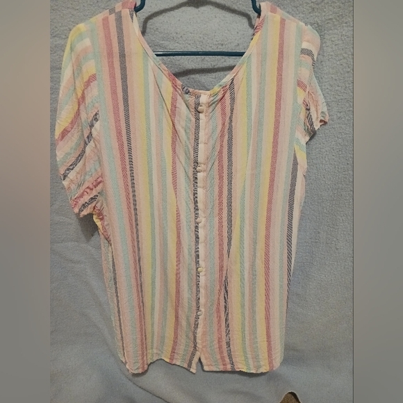 🌷🌷 Torrid pastel striped blouse - Picture 2 of 3